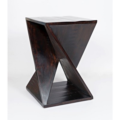 Jasper Espresso 16'' Square Solid Wood & Metal End Table