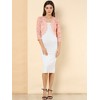 INSPIRE CHIC Women's Elegant 3/4 Sleeve Sheer Floral Lace Open Front Crop Shrug - 3 of 4