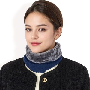 Anna-Kaci Women's Ribbed Knit Neck Warmer with Fleece Lining for Winter Warmth and Comfort - 1 of 4