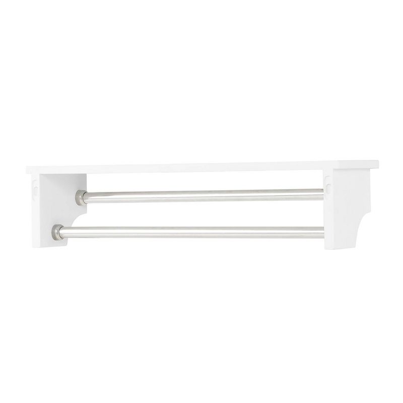 Dover Bathroom Shelf with Two Towel Rods White - Alaterre Furniture, 6 of 8