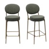 FONTOI 2PCS Round Counter Stools with Back&Footrests, Bar Stools for Living Room Kitchen Island, Green, 14.17"*41.34"*15.35" - 2 of 4