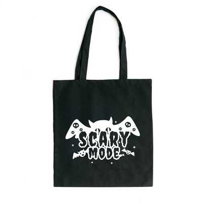 City Creek Prints Scary Mode Bat Canvas Tote Bag - 15x16 - Natural