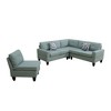 AndMakers 95.5 in. W Square Arm 4-piece Flannel Transitional L Shaped Sectional Sofa - 4 of 4