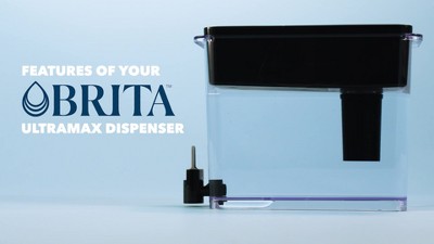 Brita Extra Large 27-cup Ultramax Filtered Water Dispenser With Filter -  Jet Black : Target