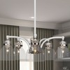 Toltec Lighting Easton 5 - Light Chandelier in  White/Brushed Nickel with 6" Clear Bubble Shade - 2 of 3