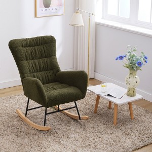 Teddy Upholstered Glider Rocking Accent Chair with High Backrest for Living Room, Bedroom, Offices - 1 of 4