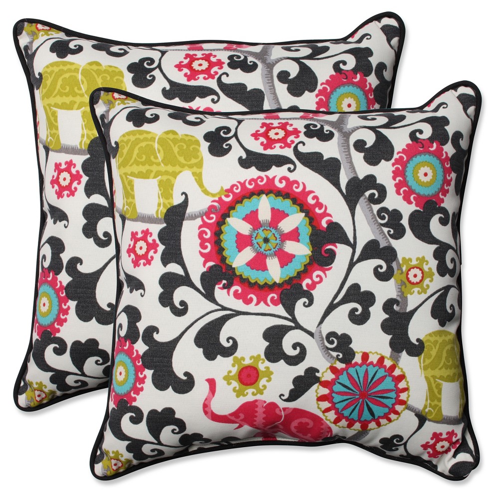 UPC 751379595146 product image for Pillow Perfect Outdoor Throw Pillow Set - Black (18.5
