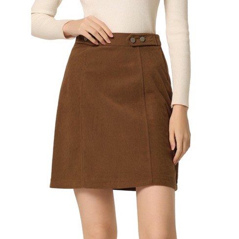 Allegra K Women s Corduroy Mid waist Mini A line Above Knee Length