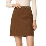Allegra K Women's Corduroy Mid-Waist Mini A-line Above Knee Length Skirt