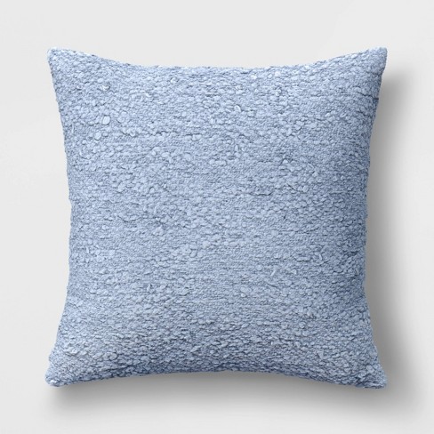 Woven Cotton Textured Square Throw Pillow Blue - Threshold™