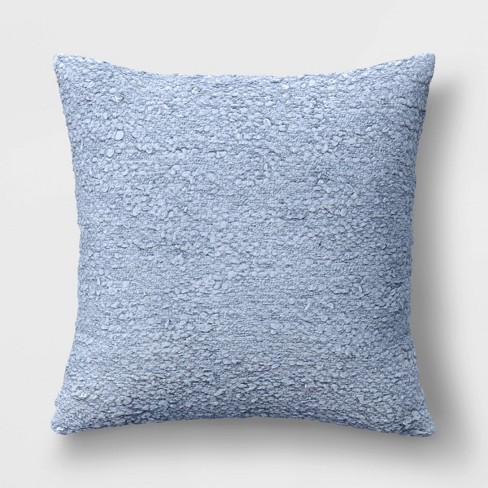 Woven Cotton Textured Square Throw Pillow Blue Threshold