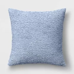 Woven Cotton Textured Square Throw Pillow Blue - Threshold™