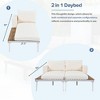 2-Piece Outdoor Patio Metal Padded Daybed with Wood Topped - 2 of 4