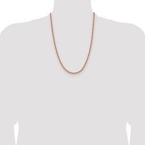 Chisel Stainless Steel Polished Rose IP-plated 3mm 24" Rope Chain Necklace - 1 of 4