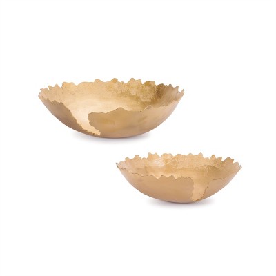 Metallic Abstract Aluminum Bowl (Set of 2)