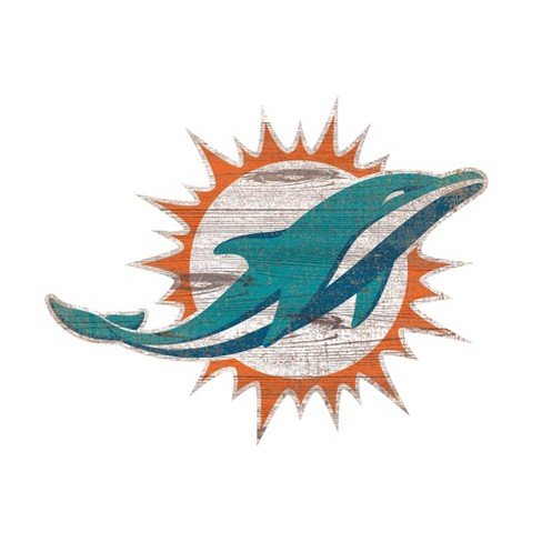 Nfl Miami Dolphins Distressed Logo Cutout Sign : Target