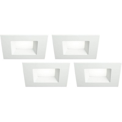 Tesler 6" White Square Retrofit 15 Watt LED Recessed Lights 4-Pack