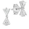 SHINE by Sterling Forever Sterling Silver CZ Bowtie Studs - 2 of 2