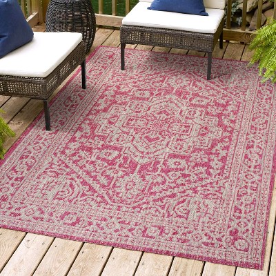 JONATHAN Y Sinjuri Medallion Textured Weave Indoor/Outdoor Area Rug
