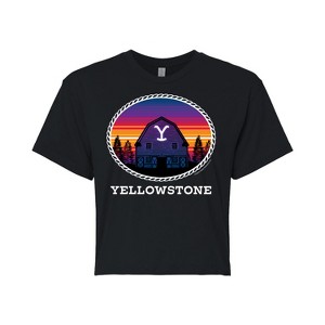 Women's - Yellowstone - Y Brand Sunset Cropped Graphic T-Shirt - 1 of 4