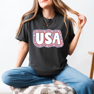 Simply Sage Market USA Outline Garment Dyed Tee - L - Pepper