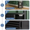 Dcolora Bamboo Bathroom Storage Cabinet, 4 Tier Small White Floor Cabinet with Single Door - 4 of 4