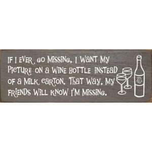 Slickblue Missing Picture on Wine Bottle Sign, 3.5x10 Solid Pine Rustic Wood Plaque, Multiple Colors - 1 of 3