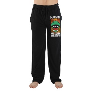 Looney Tunes Classic Cartoon Marvin the Martian Mens Black Pants - 1 of 2