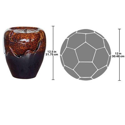 Burnt Umbra Ceramic Jar Indoor/Outdoor Fountain, Black and Brown