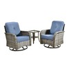XIZZI Patio Furniture Sets Designed for Outdoor Relaxation, Comfy 3.5-Inch Cushions & 360° Swivel Action for Extra Comfort, 3 Pcs/Set, Denim Blue - 2 of 4
