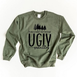 Simply Sage Market Women's Graphic Sweatshirt Too Cute For Ugly Sweaters - 1 of 2