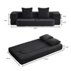 75" Convertible Sectional Sleeper Sofa, Transformable Fold-Out Sofa Bed with 2 Pillows, Couch for Small Spaces & Home Offices, Black - 3 of 4