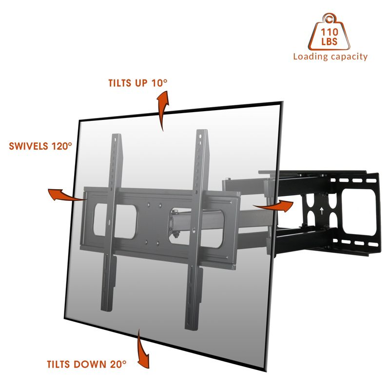 Best Choice Products® TV Wall Mount Articulating Dual Arm Swivel Tilt LCD LED, 3 of 4