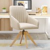 Furniliving Tufted Swivel Armchair Linen Upholstered for Home Office/Living Room/Bedroom - 3 of 4