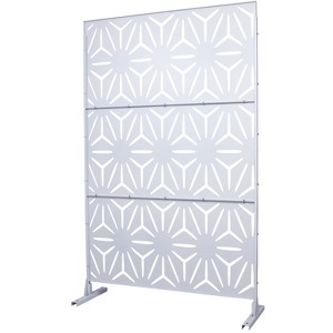 DSVIMOY Outdoor & Indoor Privacy Screen, Freestanding Decorative Privacy Screen for Deck Balcony Patio, White, 48"*76"*16" - 1 of 4