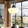 Dewdrop Black Pendant Light with White Glass Globe Shade, Vintage Farmhouse Hanging Ceiling Lamp for Kitchen Dining Room - 2 of 4