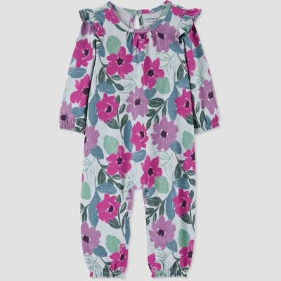 Image of Carter's Just One You®️ Baby Girls' Floral Jumpsuit - 3M