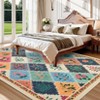 Washable Area Rugs Floral Print Floor Cover, Stain-Resistant Farmhouse Accent Carpet - 3 of 4