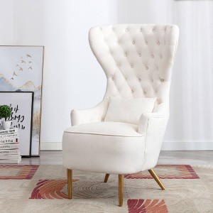 Upholstered Tufted High Wingback Chair - Kinwell - 1 of 4
