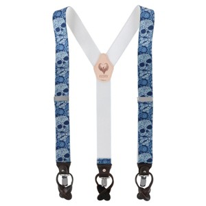 Ascentix Men's Paisley Skulls Convertible Clip End Suspenders - 1 of 4