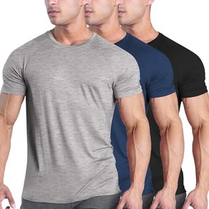 COOFANDY Men's 3 Pack Workout T Shirts Short Sleeve Gym Bodybuilding Muscle Shirt Base Layer Fitness Tee Tops - 1 of 4