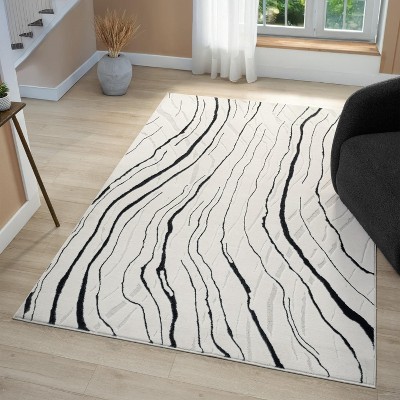 Luxe Weavers Modern Abstract Wave Indoor Area Rug High Low Carpet