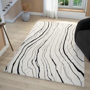 Luxe Weavers Modern Abstract Wave Indoor Area Rug High Low Carpet - 1 of 4