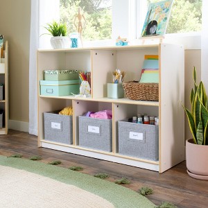 Guidecraft EdQ 2-Shelf 5-Compartment Storage 30": Kids' Wooden Shelving for Books and Toys - Classroom Educational Furniture - 1 of 4