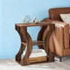 Gulches Farmhouse 3-Tier End Table Rustic Brown Wood Grain, 100lb Capacity, Narrow Side Table for Bedroom/Living Room - 4 of 4