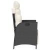 vidaXL Reclining Patio Chair with Footrest Black Poly Rattan - 4 of 4