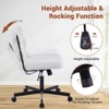 Rolling Desk Chair, Gray Fabric Criss Cross Chair, Swivel Home Office Chair with Wheels, Wide Seat Computer Task Chair, Height Adjustable Vanity Chair - 3 of 4