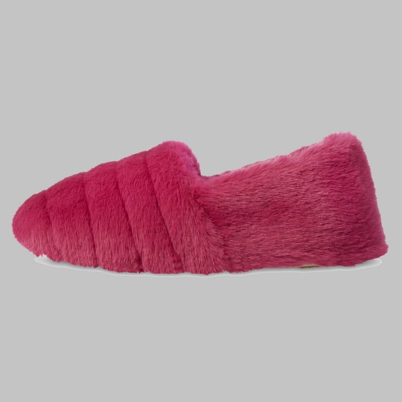 Isotoner Women's Shay Faux Fur Slip-on Slippers - Berry Pink, 3 of 8