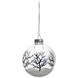 Northlight Winter Forest Christmas Glass Ball Ornaments - 3.25" (80mm) - 4ct - 1 of 4