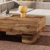 Maggift Patio End Tables, Faux Wood Design Coffee Table for Living Room, Patio, Bedroom, Brown, 43.3"*21.6"*17.2" - 4 of 4
